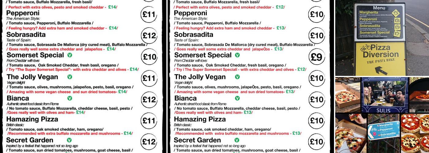 The Pizza Bike Menu