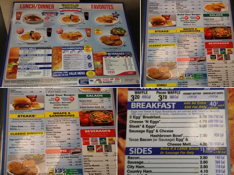 Waffle House Menu