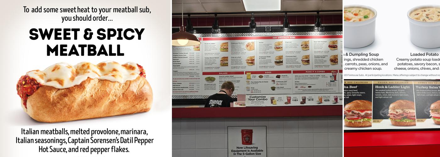 Firehouse Subs Exchange Shops Menu