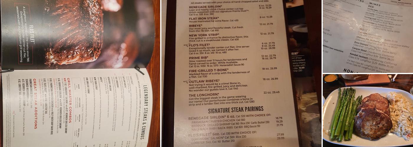 LongHorn Steakhouse Menu