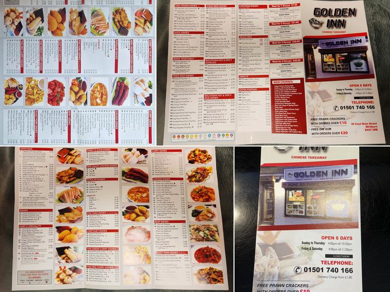 Golden Inn Menu