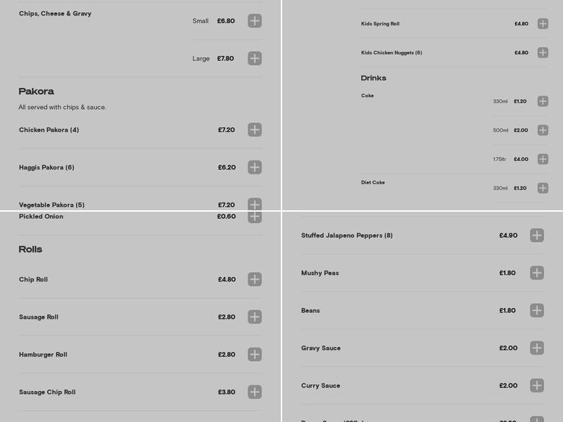 Valente's Leisureland Fish & Chips Bathgate Menu