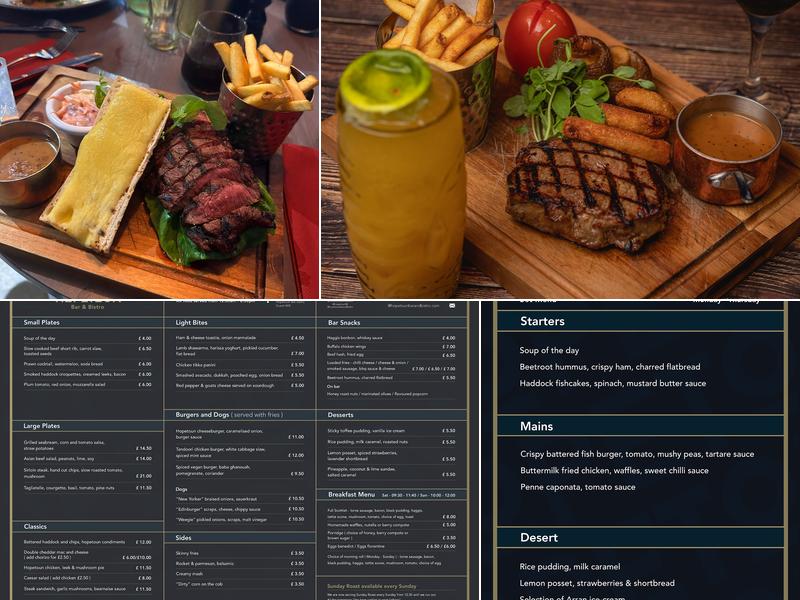 Hopetoun Bar & Bistro Menu