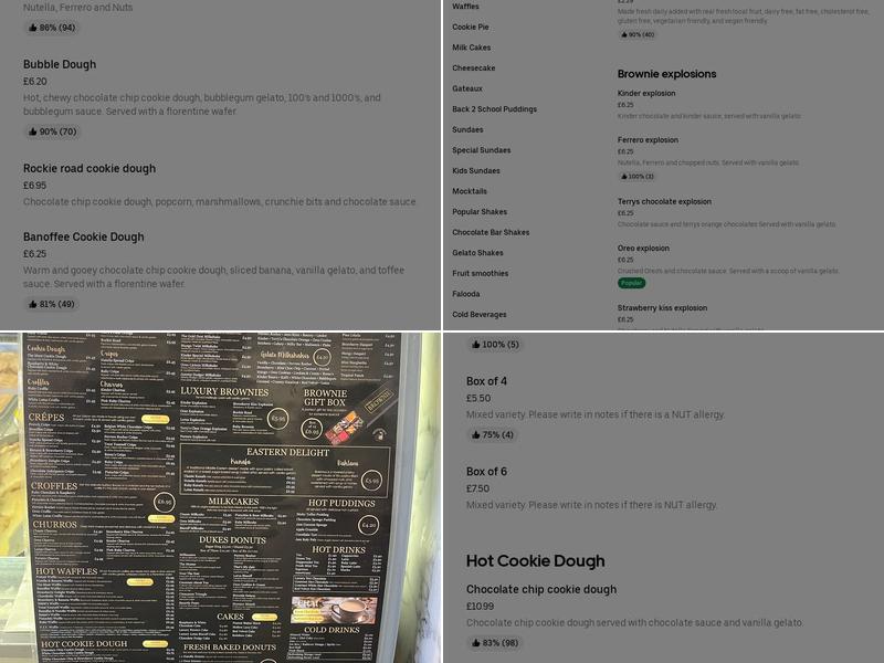 Gelato Passion Batley Menu