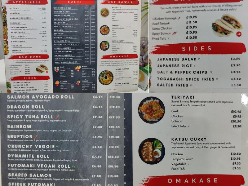 Sushibox - Batley Menu
