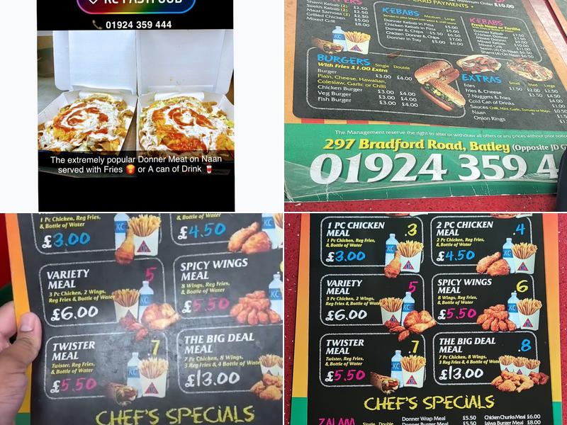 KC Fast Food & Milkshakes Menu