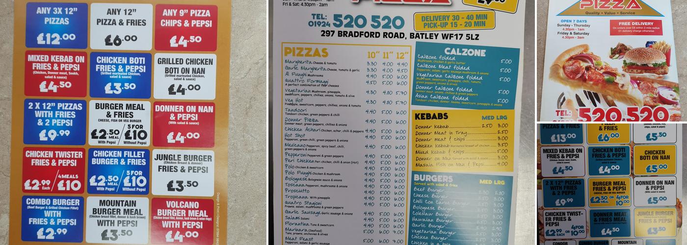 Golden Pizza Menu