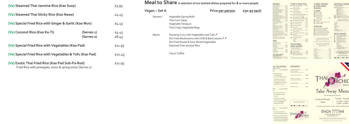 Thai Orchid Menu