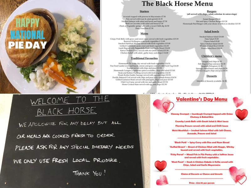 Black Horse Menu