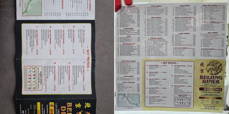 Beijing Diner Chinese Takeaway Menu