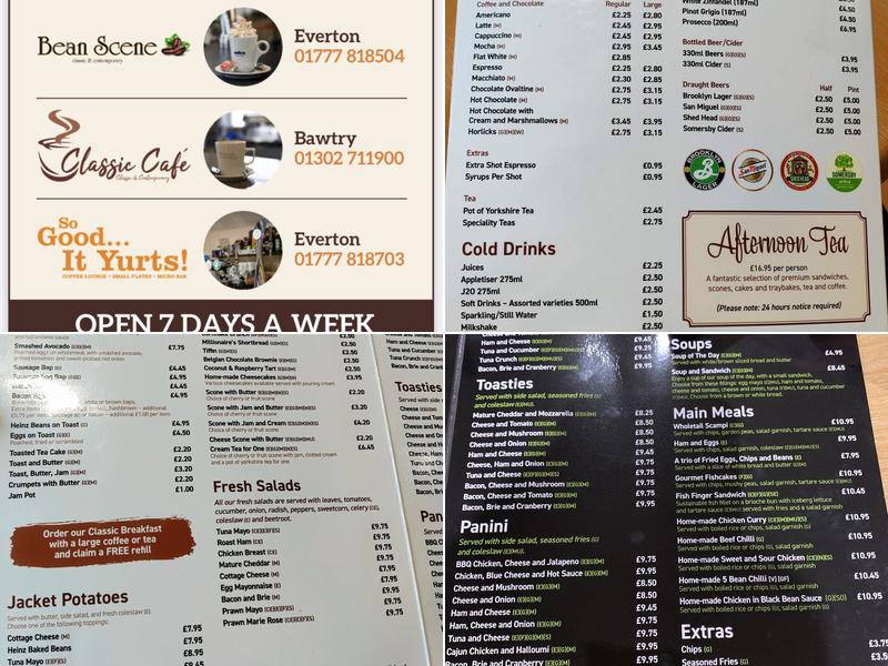 The Classic Cafe Menu