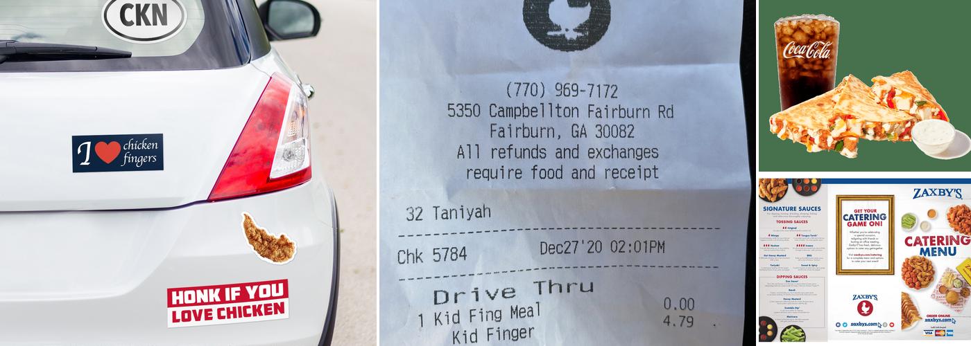 Zaxby's Chicken Fingers & Buffalo Wings Menu