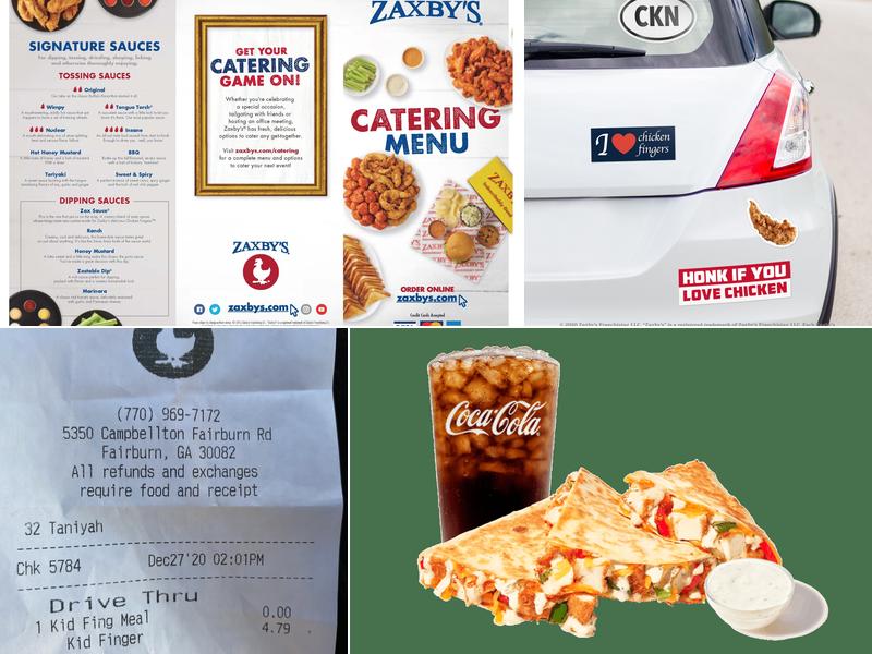 Zaxby's Chicken Fingers & Buffalo Wings Menu