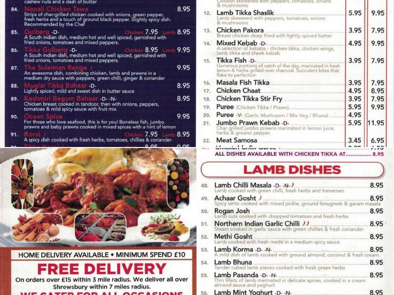Mahim Indian Takeaway Menu