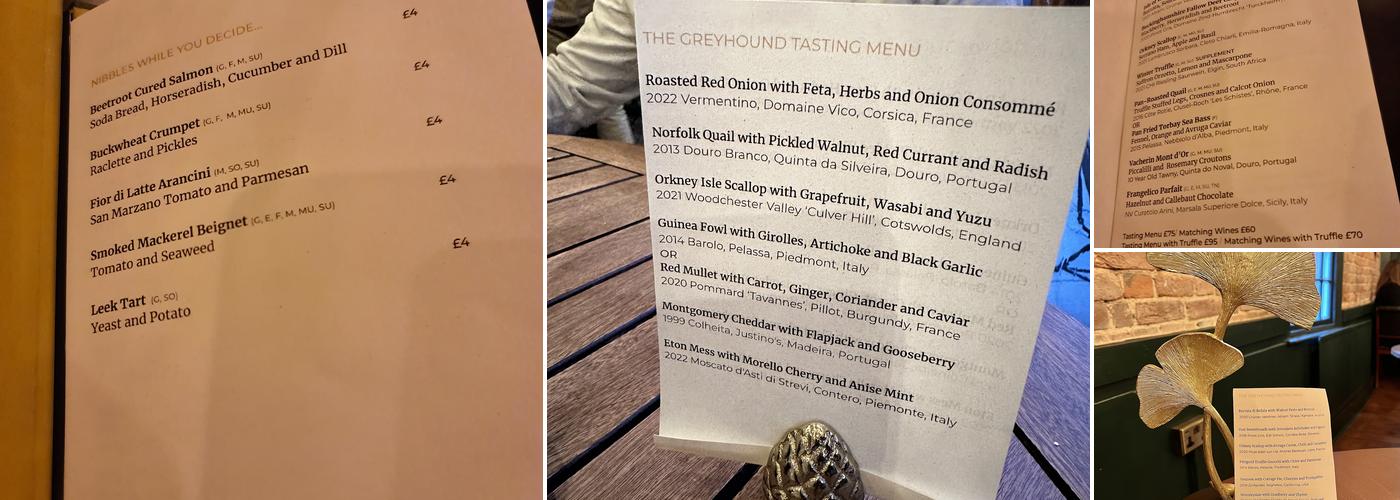 The Greyhound Pub & Dining Menu