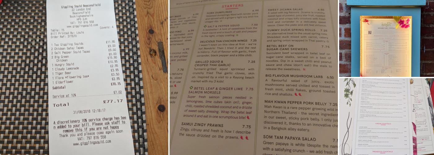 Giggling Squid - Beaconsfield Menu