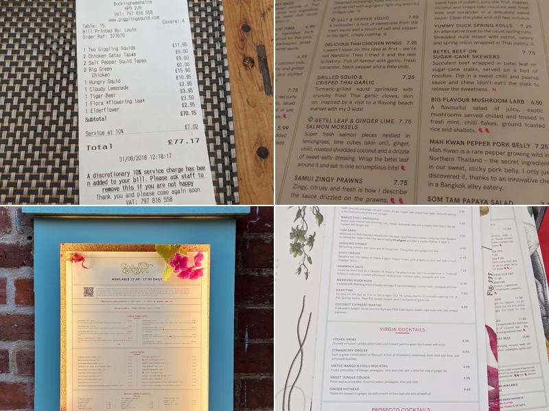 Giggling Squid - Beaconsfield Menu