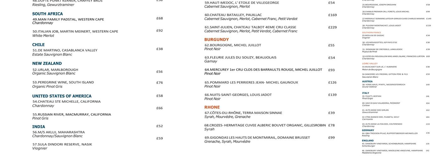 Riwaz by Atul Kochhar Menu