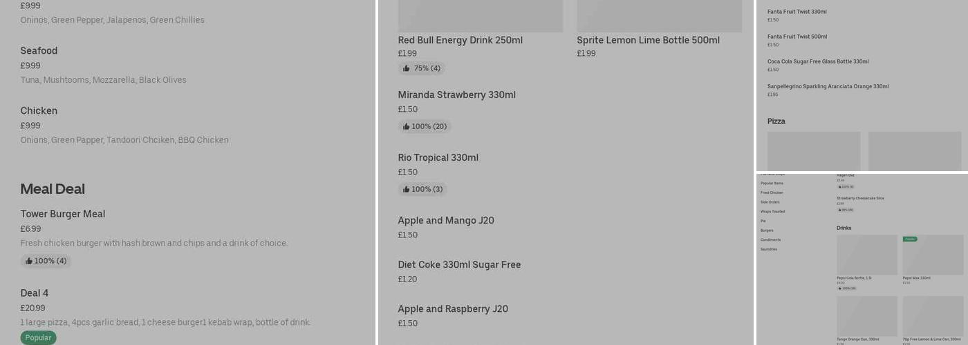 The Old Town Friar Menu