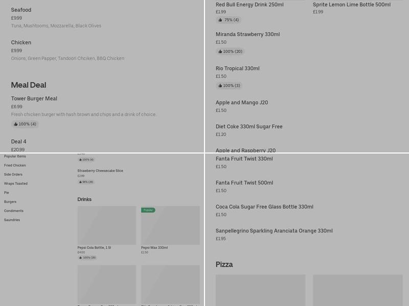 The Old Town Friar Menu