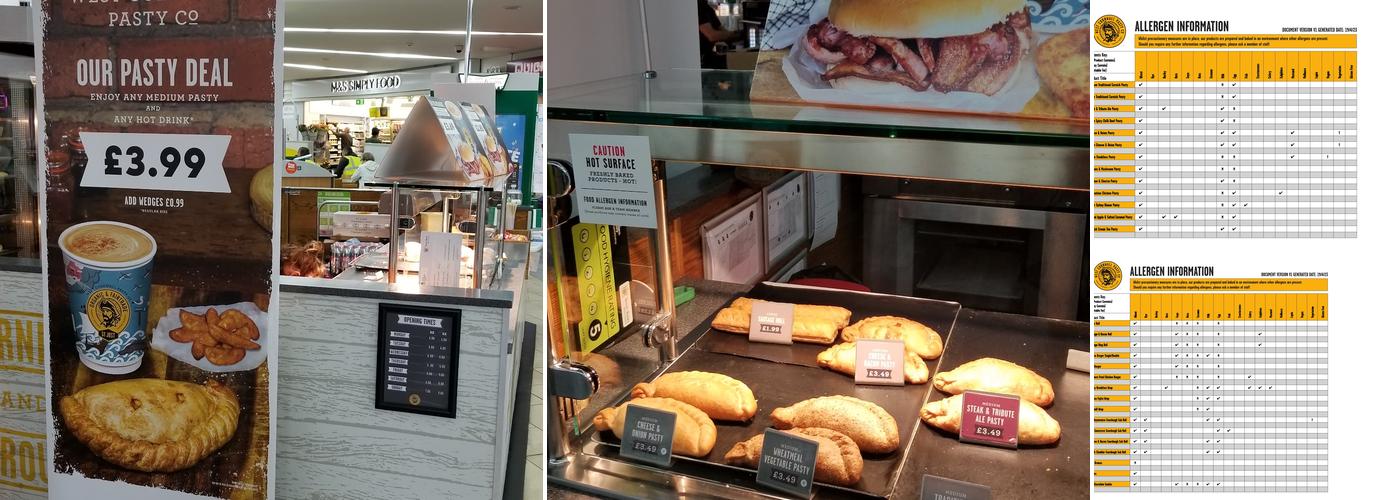 West Cornwall Pasty Co Menu