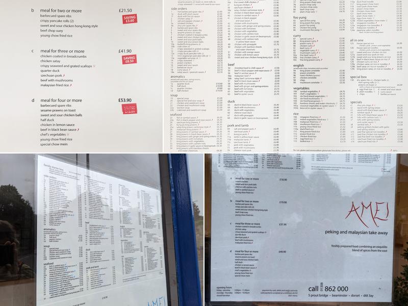 Amei ( Peking and Malaysian Take-away) Menu