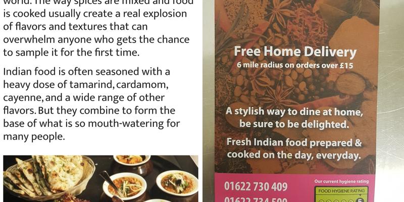 Bearsted Spice Indian Takeaway Maidstone Menu