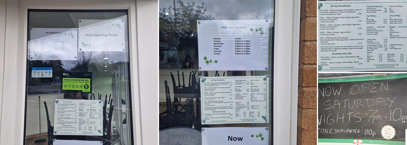 Shamrock Cafe Menu