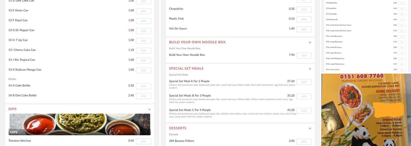 Bebington New Sea Breeze fish bar Menu