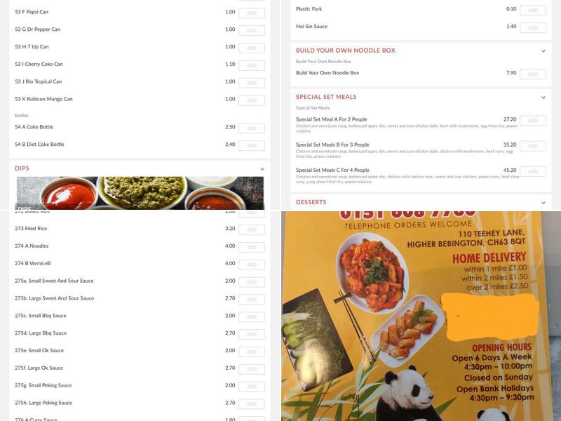 Bebington New Sea Breeze fish bar Menu