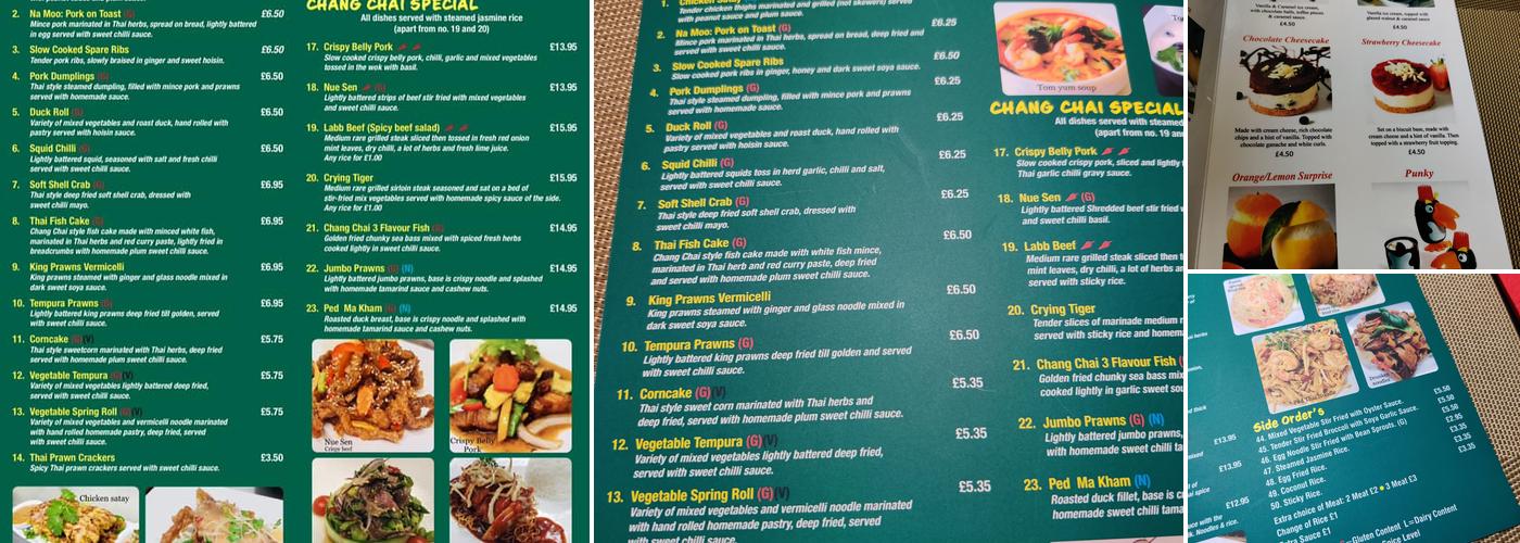 Chang Chai Thai Kitchen Menu