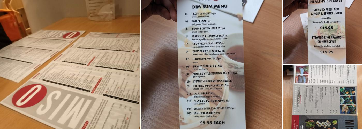Miso Noodle Bar Beckenham Menu