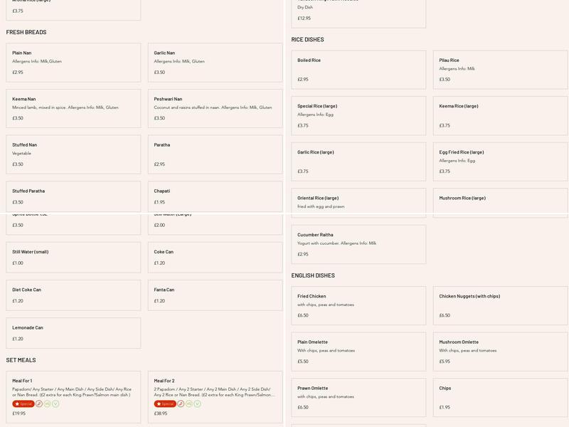 Lazeez Indian Takeaway Menu