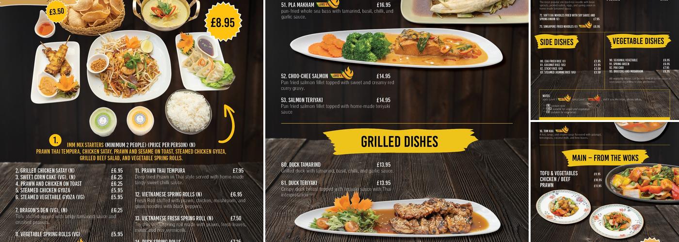 Imm Thai Fusion Beckenham Menu