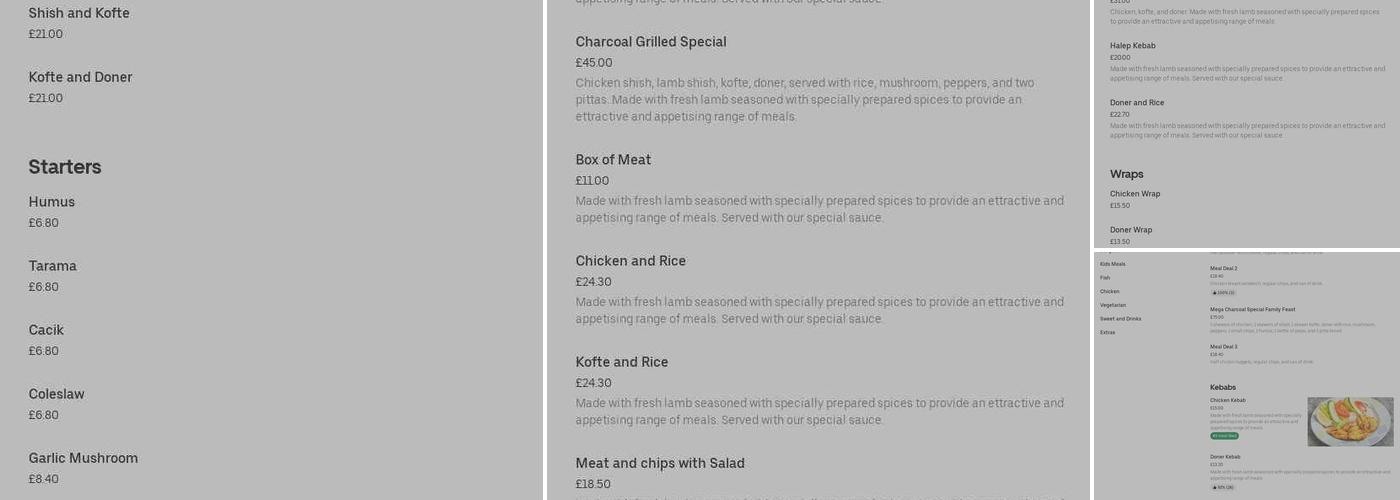 Eden Park Kebab (Charcoal Grill) Menu