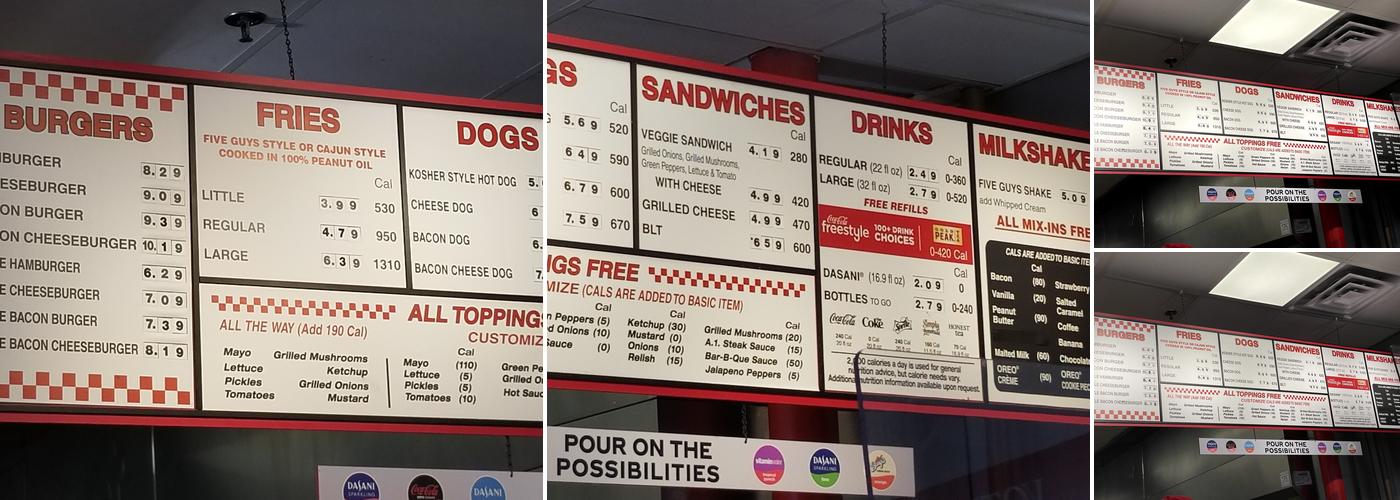 Five Guys Menu