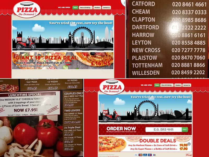 Pizza On Demand - Beckenham Menu