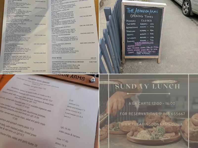 The Abingdon Arms Menu