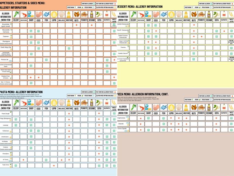 Marcello Pizzeria Trattoria Ltd Menu