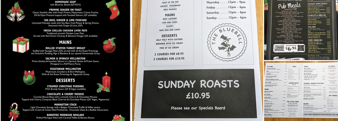 The Bluebell Menu