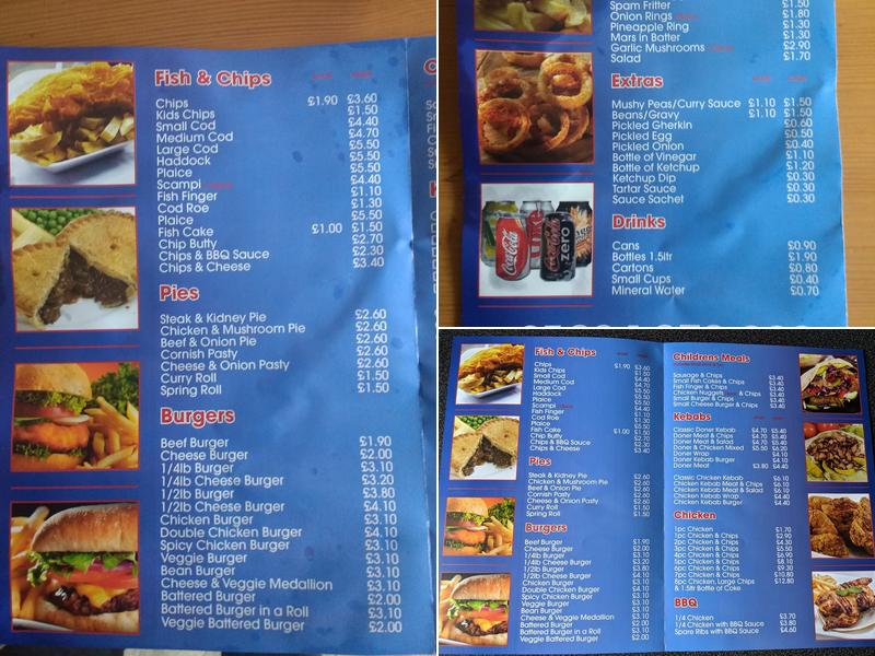 Andy's Chippy Menu