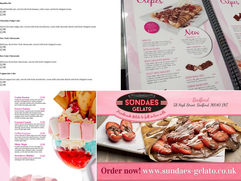 Sundaes Gelato (Bedford) Menu