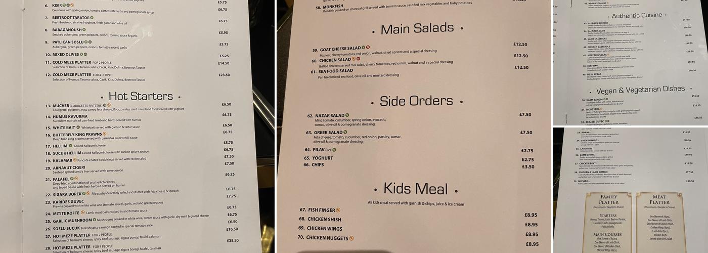 The Skewer Lounge Menu