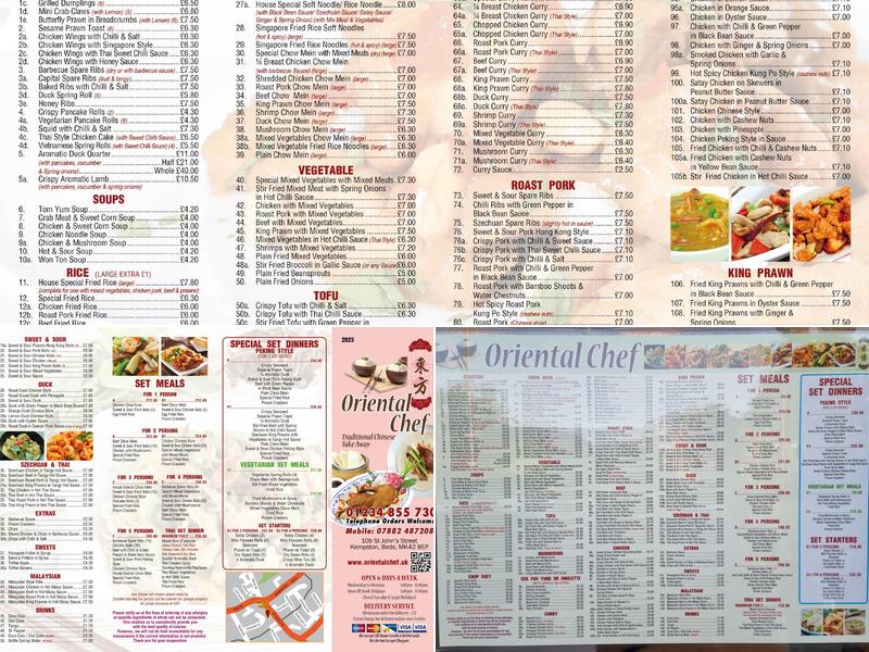Oriental Chef Menu