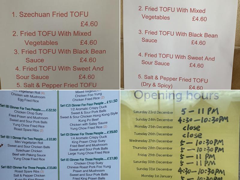 Golden Star Chinese Take Away Menu