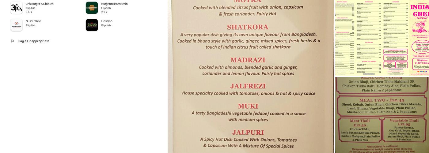 Indian Chef Menu