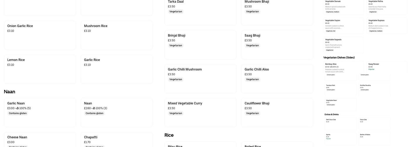 Vijays indian Original Menu