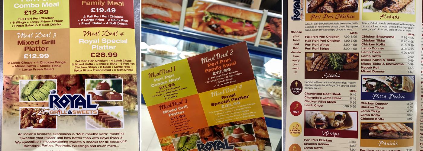 Royal Grill & Sweets Menu