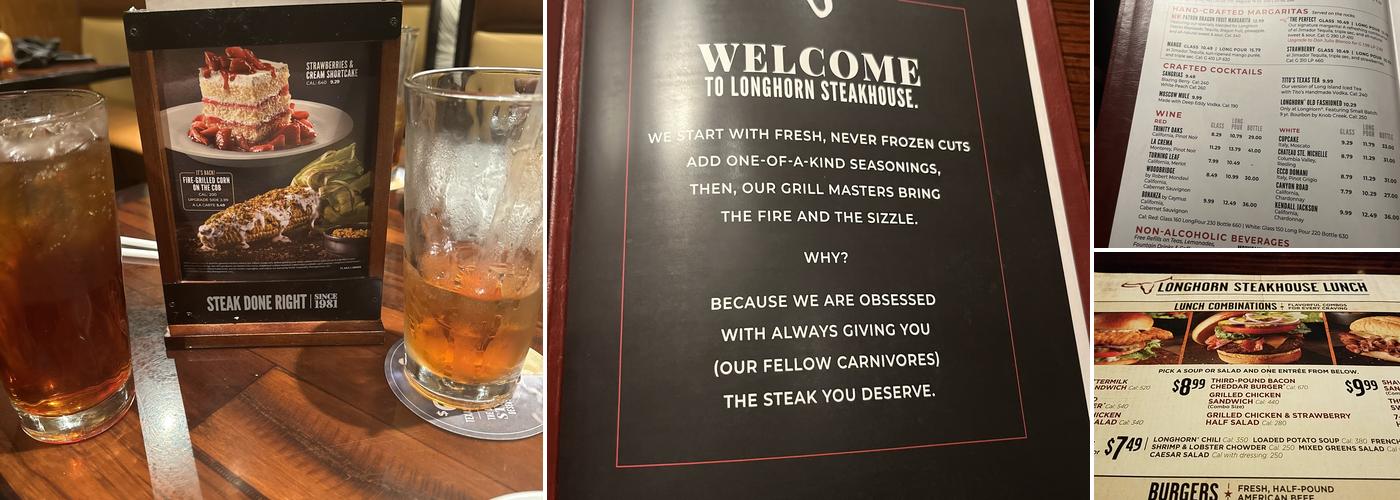 LongHorn Steakhouse Menu