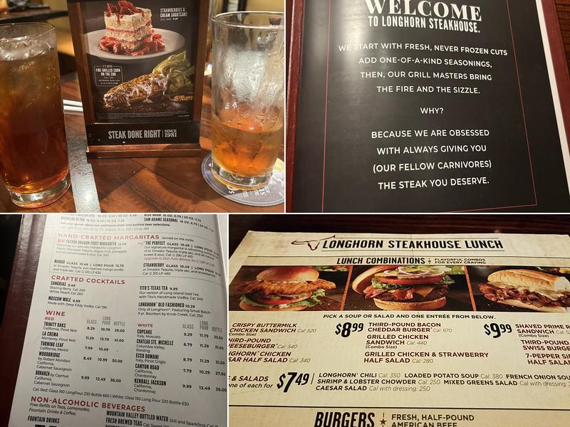 LongHorn Steakhouse Menu